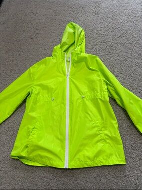 Neon Lime Hooded Windbreaker Jacket